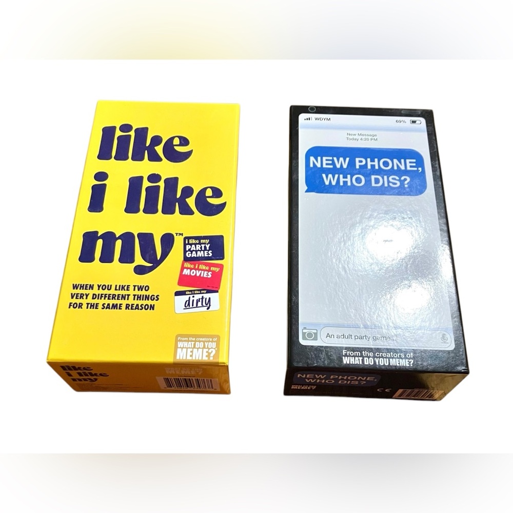 Set Of 2 Adult Party Games - New Phone Who Dis ? + Like I Like My